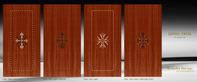 gothic cross intarsia makoré
