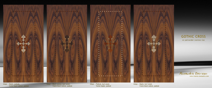 gothic cross intarsia palisander