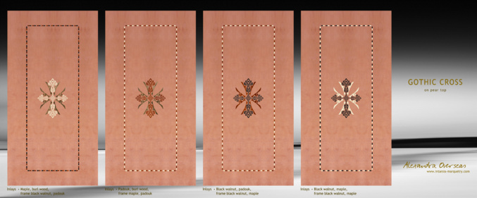 gothic cross intarsia pear